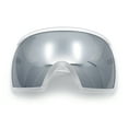 thumbnail image 1 of Super Oversized XXL Goggle Style Wrap Around Sport Plastic Sunglasses Frost - Silver Mirror, 1 of 9