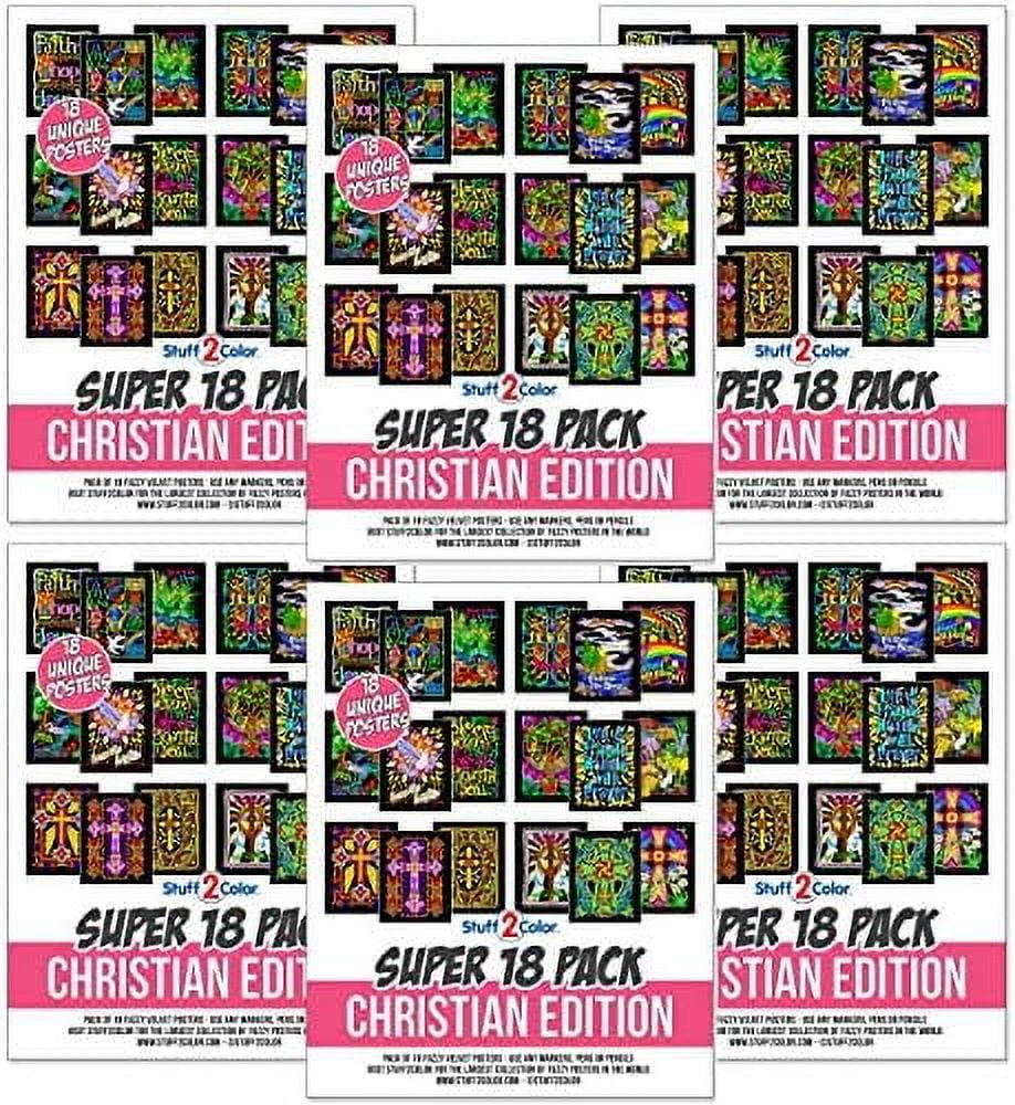 Moinchore 48 Pcs Christmas Velvet Coloring Posters - Fuzzy Felt Pages For Adults & Teens, Holiday Craft Activity