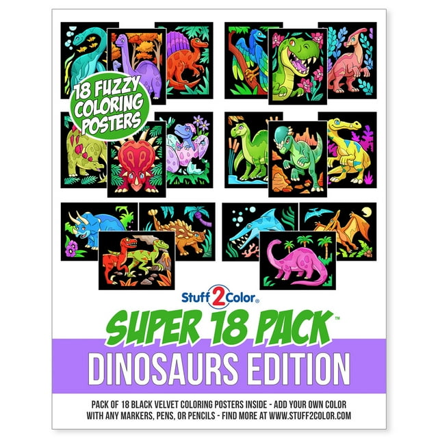 Stuff2Color Super Dinosaurs Edition Poster, (Pack of 18) - Walmart.com