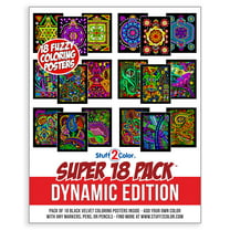 Super 18 Pack of Fuzzy Velvet Coloring Posters (Cute Animals Edition) -  Stuff2Color 