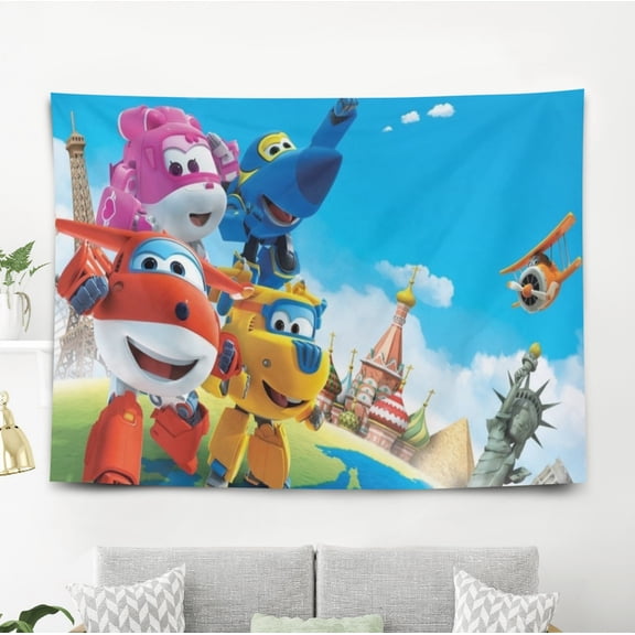 Super Panda's Ocean Rescue Mission Tapestry Gift Wall Hanging Backdrop for Room Bedroom Girls Fans Background Banner Party Birthday Supplies Decor