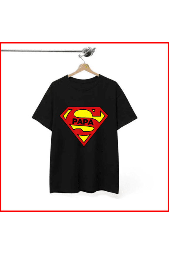 Super Papa Dad Happy Father's Day Love Family Gift Apparel Superhero Retro Unisex T-Shirt, S-5XL