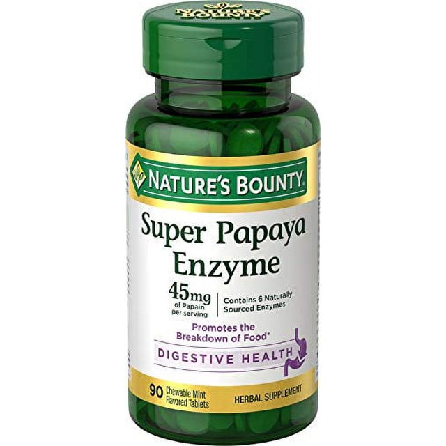 Super Papaya Enzyme by Nature's Bounty, Herbal Supplement, Supports