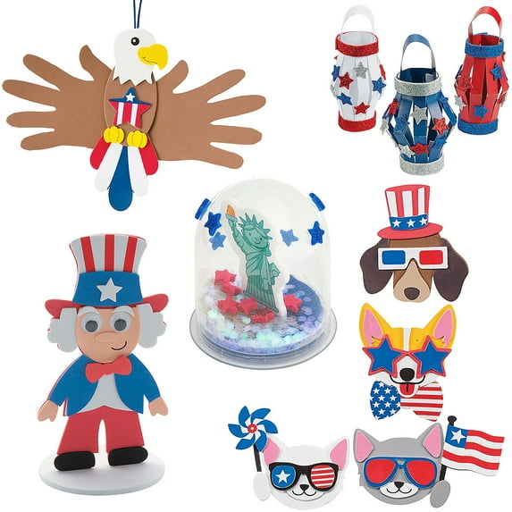 Super Patriotic Craft Kit Bulk 60 Pc