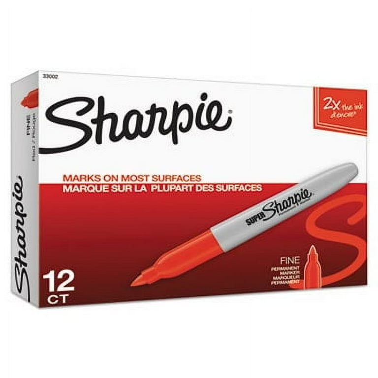 Fine Tip Permanent Marker, Fine Bullet Tip, Red, Dozen Fine Tip Permanent Marker, Fine Bullet Tip, Red, Dozen