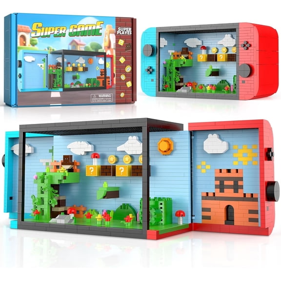 Super Player Game Building Sets,Cool Building Blocks Kits for Adults, Openable and Closed 3D Anime Scene Model Creative Idea Gift for Teens 14+ (1528 Pieces)