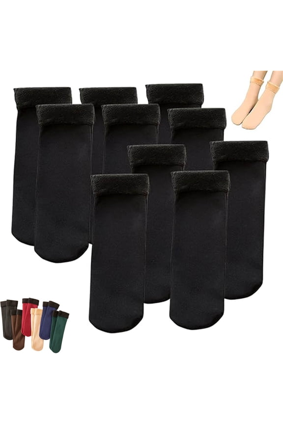 Super Plush & Thermal Socks,Your Cuddly Companions for Winter,Comfort Slim Warm Cozy Women Fleece Sock-Lined Deep Comfort,Microfiber Cozy,Thickening and Velvet Snow Socks (5 Pairs)