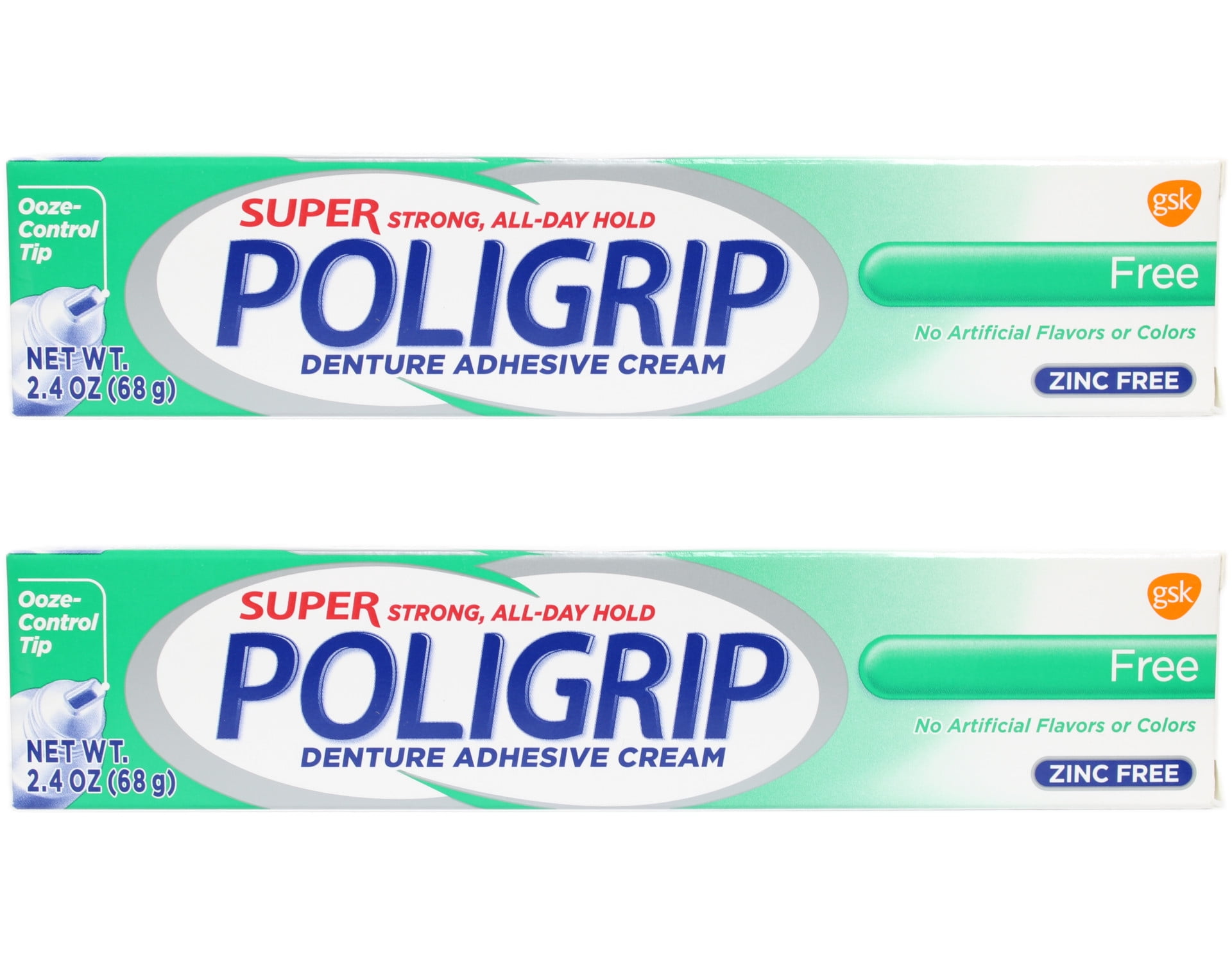 Super Poligrip Denture Adhesive Cream Free Triple Action, Zinc Free 2.4