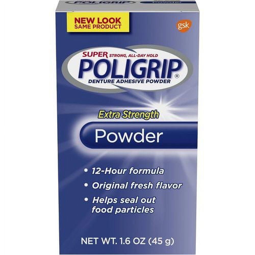 Super PoliGrip Extra Strength Denture Adhesive Powder, 1.6 Oz