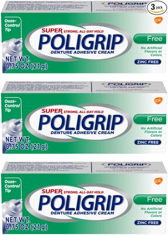 Super PoliGrip Denture Adhesive Cream 0.75 oz (3 Pack) - Walmart.com