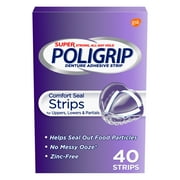 Super Poligrip Comfort Seal Denture and Partials Adhesive Strips, 40 Ct, for Adults