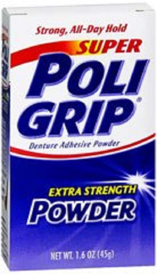 Super Poligrip Denture Adhesive Powder1.6 oz (Pack of 4) by Super PoliGrip