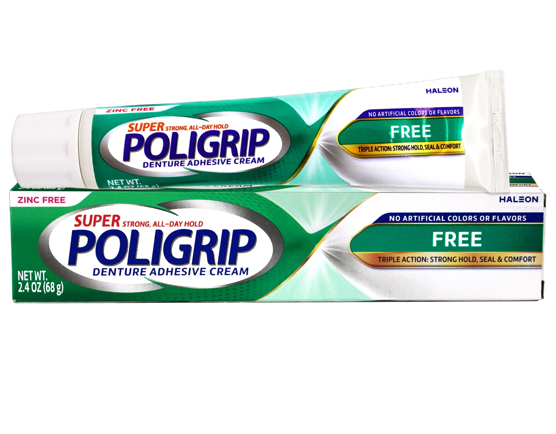 Super Poligrip Free Cream 1X2.4Oz/68G, Oral Adhesive - Walmart.com