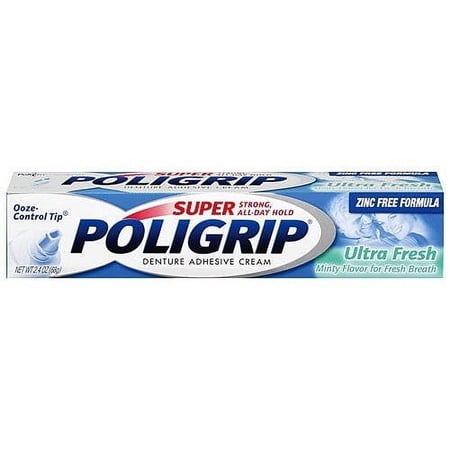 Super PoliGrip Denture Adhesive Cream, Ultra Fresh, 2.4 oz