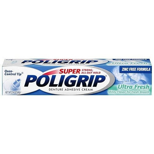 Super PoliGrip Denture Adhesive Cream, Ultra Fresh, 2.4 oz - Walmart.com