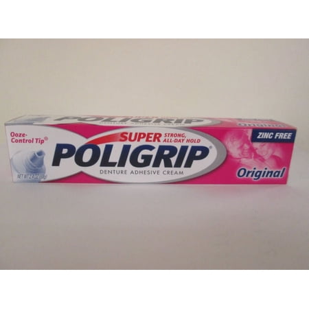 Super Poligrip Zinc Free Denture Adhesive Cream, Original - 2.4 oz