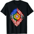 thumbnail image 1 of Super Portuguese Heritage Portugal Roots USA Flag T-Shirt, 1 of 3