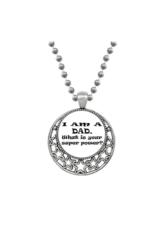 Super Power Father's Festival Quote Necklaces Pendant Retro Moon Stars Jewelry