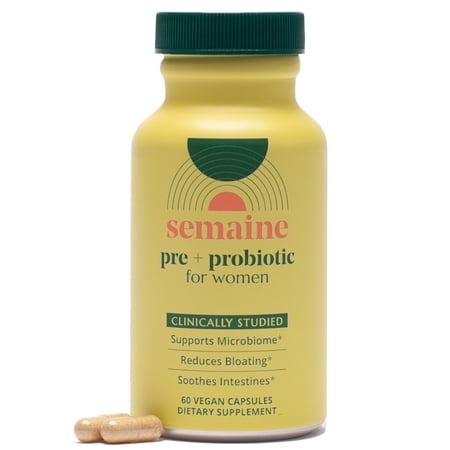 Super Powered Prebiotic + Probiotic for Women, Effective 3-in-1 Multi-Action Formula to Nourish Gut Health, Soothe IBS, Support Bloat Relief & Immunity Boost, Clinically-Studied (60 ct)