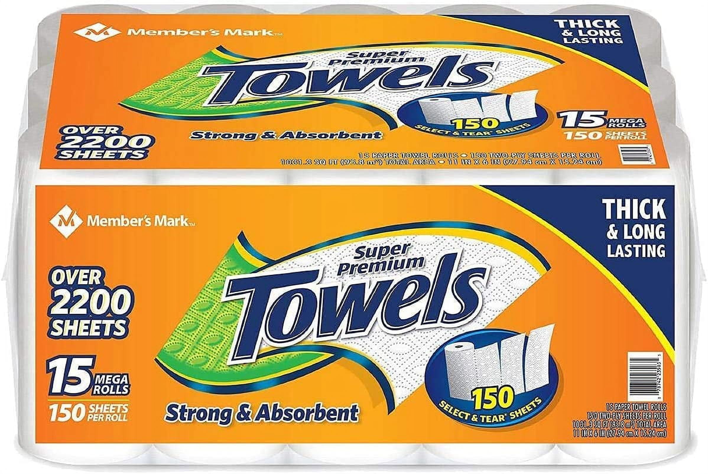 Better Value Super Premium 2Ply Paper Towels, Select and Tear, 15