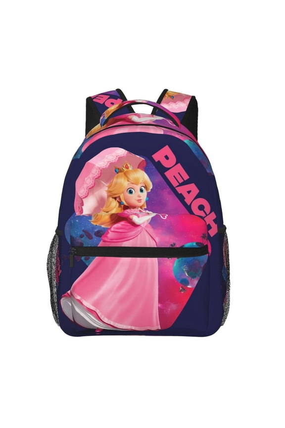 Super Princess Pea-ch Lightweight Backpack Casual Bookbag Daypack Laptop Bags Travel Women Men