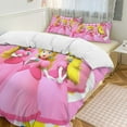 Super Princess Peach Soft 3Piece Bedding Set 86"x70" Quilt Coverlet