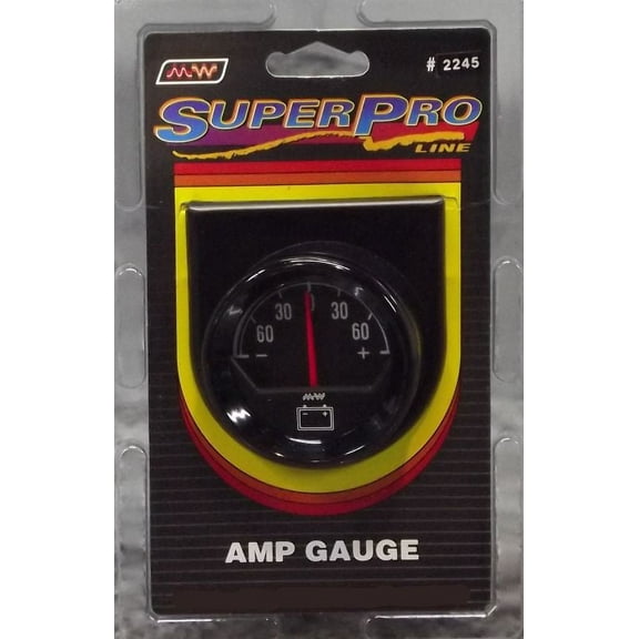 Super Pro 2 Inch Black / Black Bezel Amp Gauge #2245