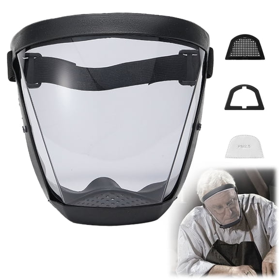 Super Protective Face Shield,Transparent Visor,Anti Fog Mask,Adult Clear Face Shield,Plastic Face Mask for Unisex and Adult,Reusable No Fogging Transparent Face Shield with Adjustable Band
