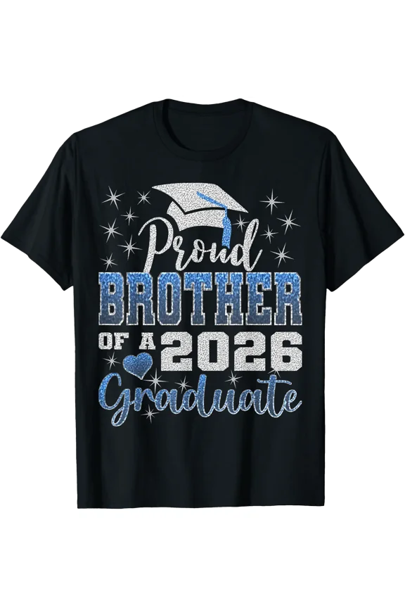 Super Proud Brother of 2026 Graduate Graduation Family T-Shirt, Vintage Birthday Gift