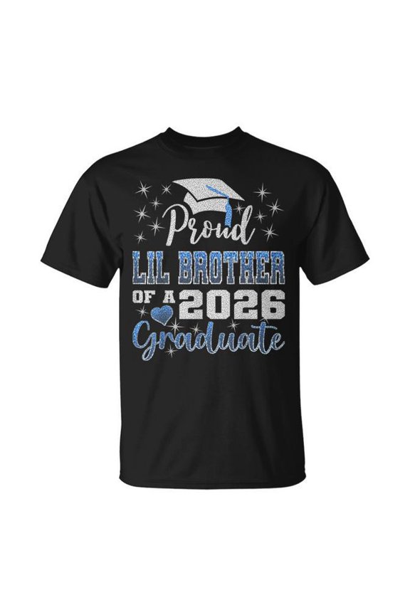 Super Proud Little Brother 2026 Graduate Graduation Family T-Shirt Size S-5XL