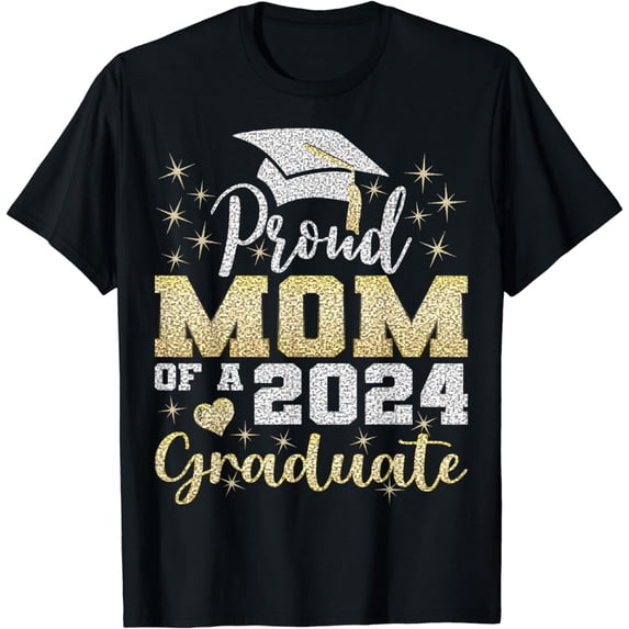Super Proud Mom of 2024 Graduate Awesome Family College T-Shirt