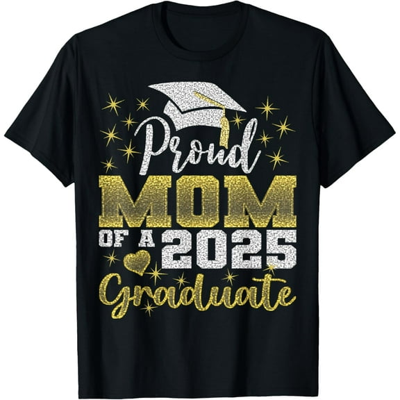 Super Proud Mom of 2025 Graduate Awesome Family College T-Shirt100% cotton
