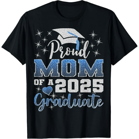 Super Proud Mom of 2025 Graduate Awesome Family College T-Shirt