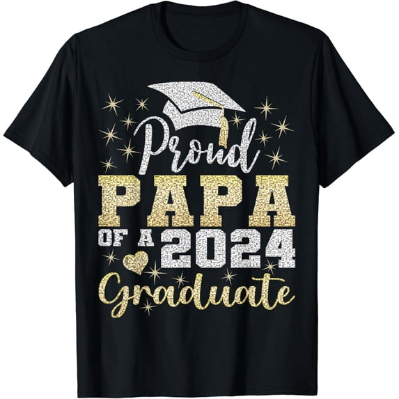 Super Proud Papa Of 2024 Graduate Awesome Family College T-Shirt All Size S-5Xl