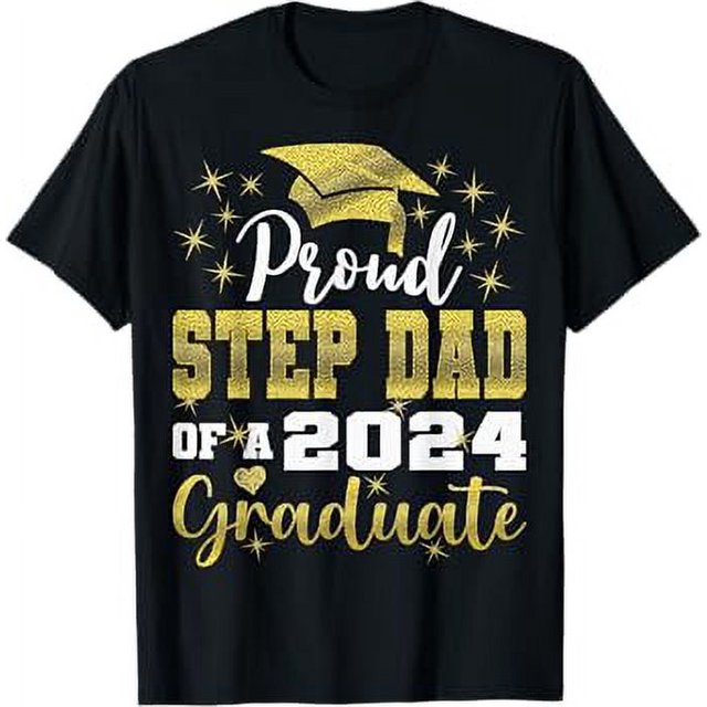 Super Proud Step Dad of 2024 Graduate Awesome Family College TShirt