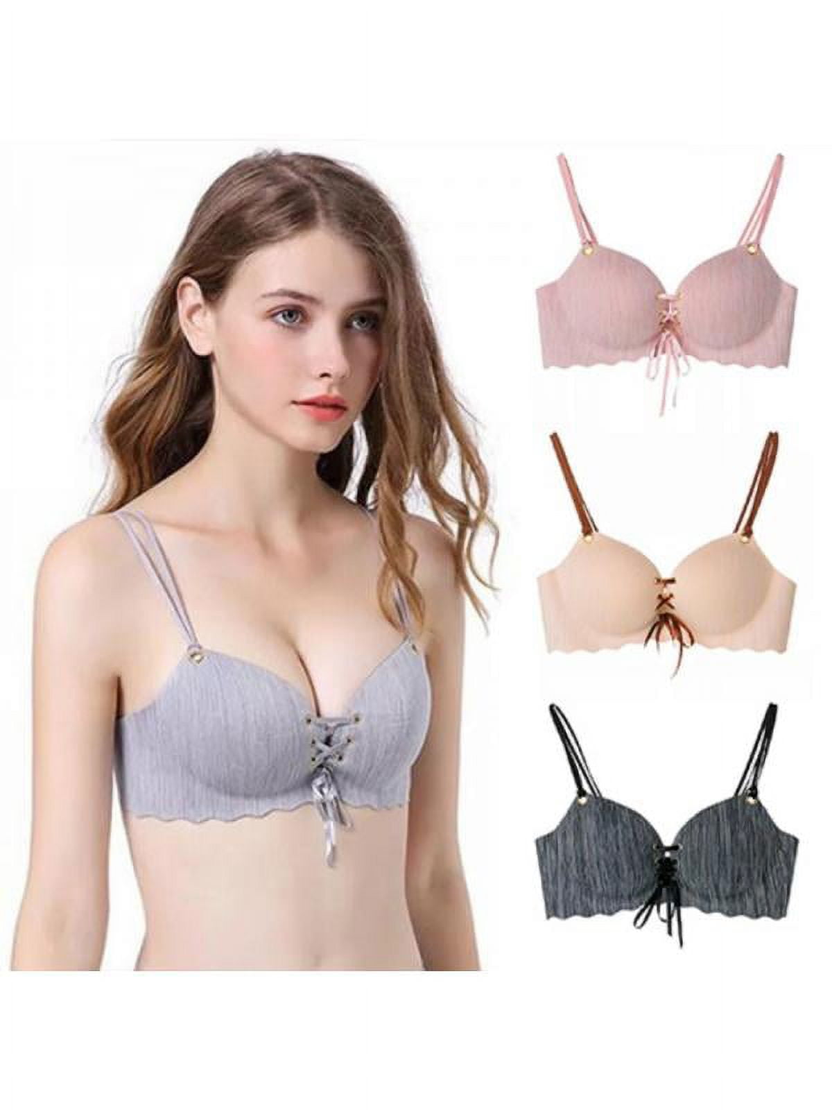 noarlalf bras for women 2pcs women's embroidered elastic and breathable  underwear without steel ring plus size lingerie 