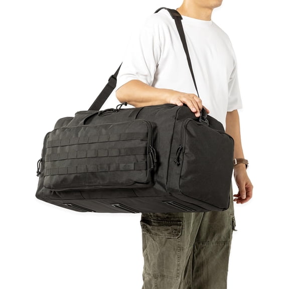 APRILBAY Super Quality 60L Large Duffel Travel Bag Luggage Foldable Bag Cargo Sport Gear Equipment Skiing Hardware Bag Heavy Duty &  (Black)