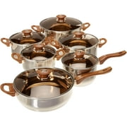 Super Quality18/10 Stainless Steel Cookware Set With Gift Box (12 Pcs S.S Cookware Set W. Golden Coating)
