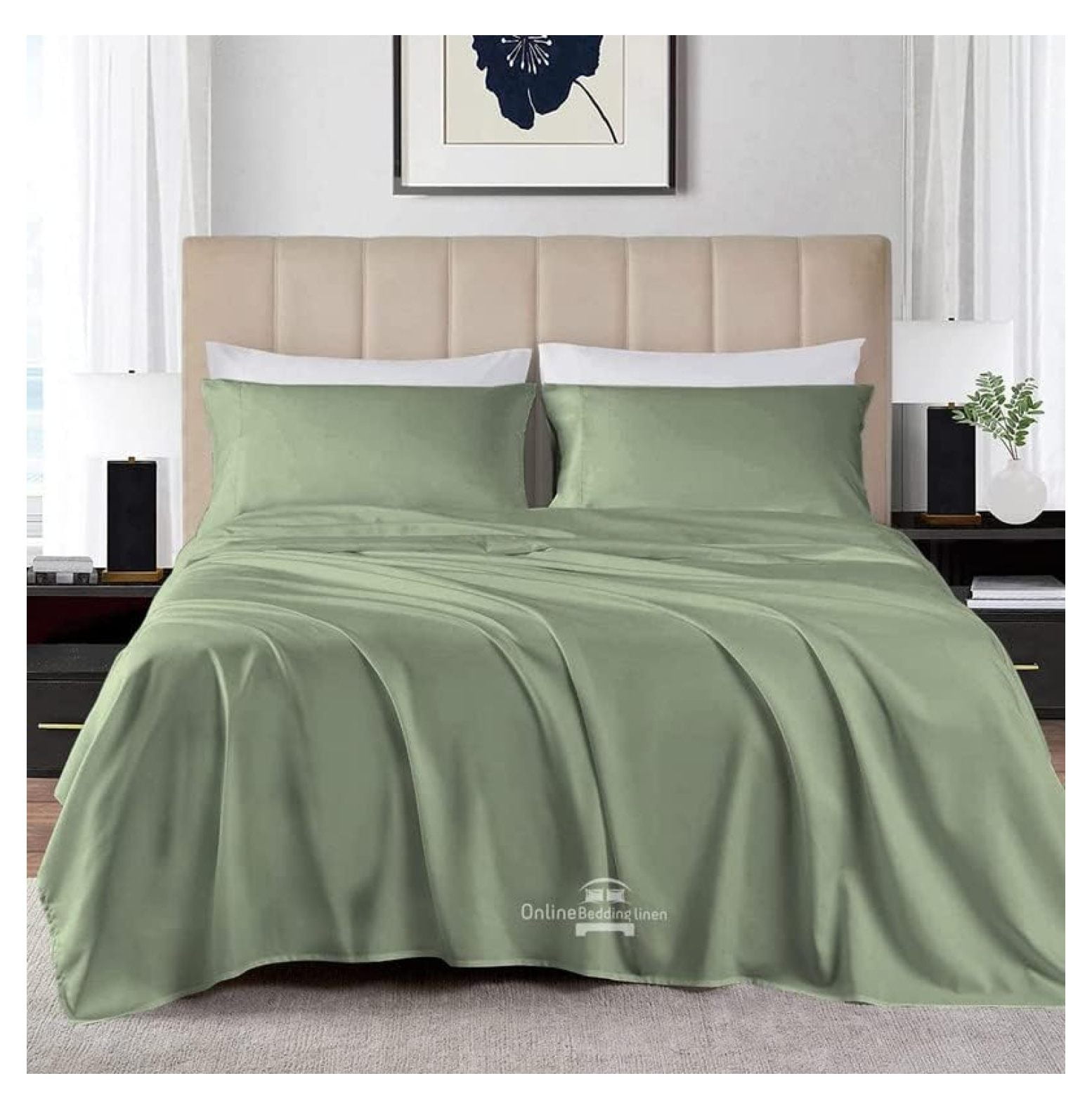 Super Queen Sheets Set 4 Pc, 100 Egyptian Cotton 800 Thread Count