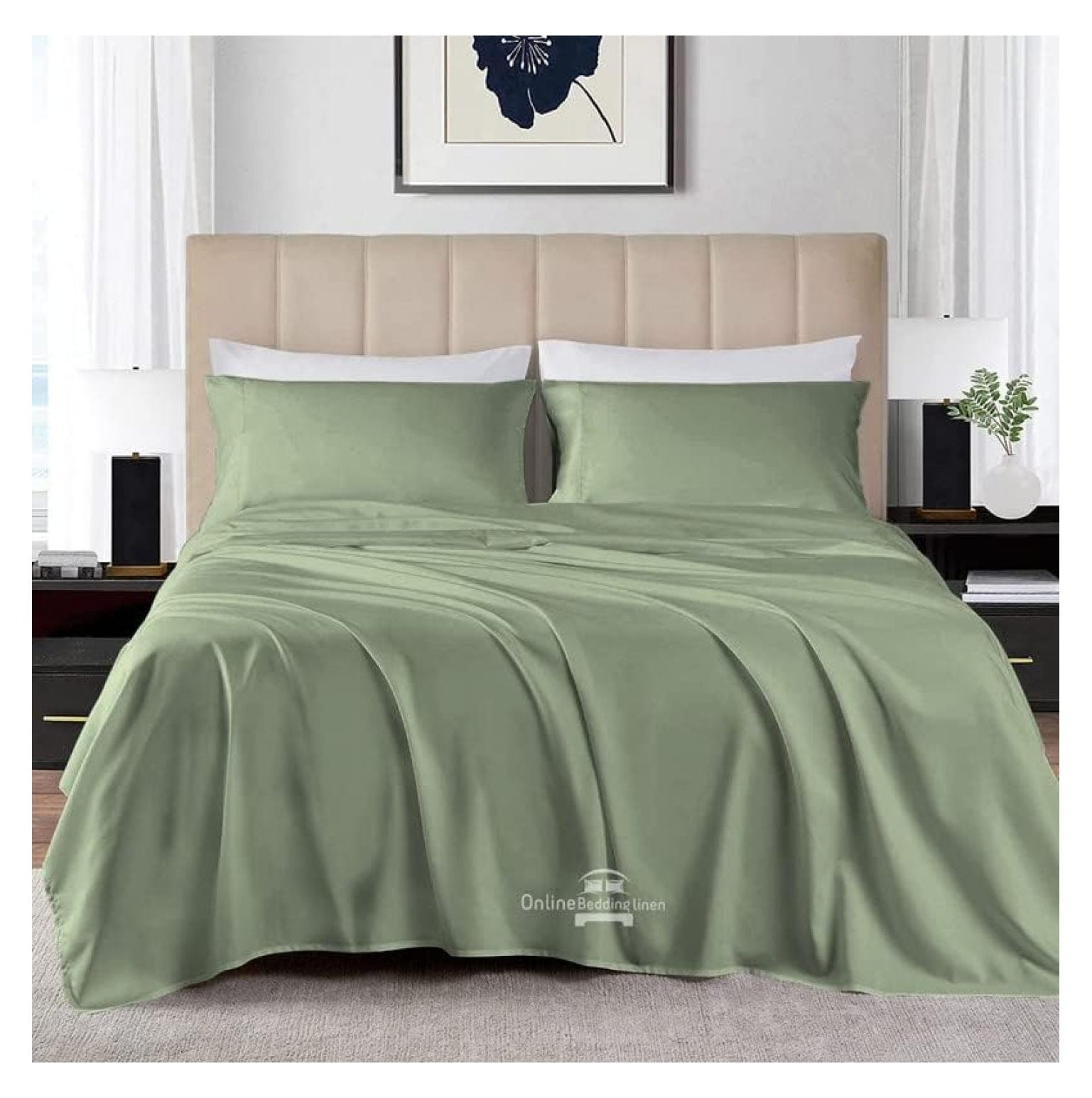 Super Queen Sheets Set 4 Pc, 100 Egyptian Cotton 800 Thread Count