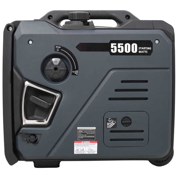 Super Quiet 5.5KW Portable Inverter Generator Dual Fuel Gas & LPG 224cc 4-Stroke Electric & Remote Start Foldable Handle Wheels CO Sensor EPA Compliant