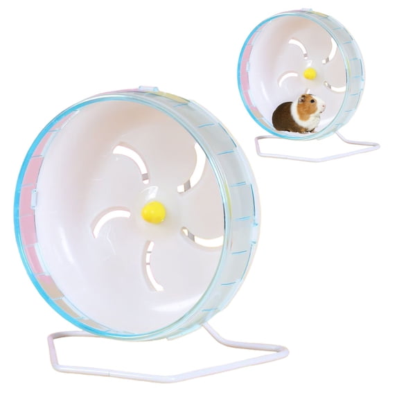 Super Quiet Hamster Running Wheel, Silent Spinner Exercise Wheel Adjustable Stand for Small Pets Hamsters Gerbils Mice Medium,Light Blue