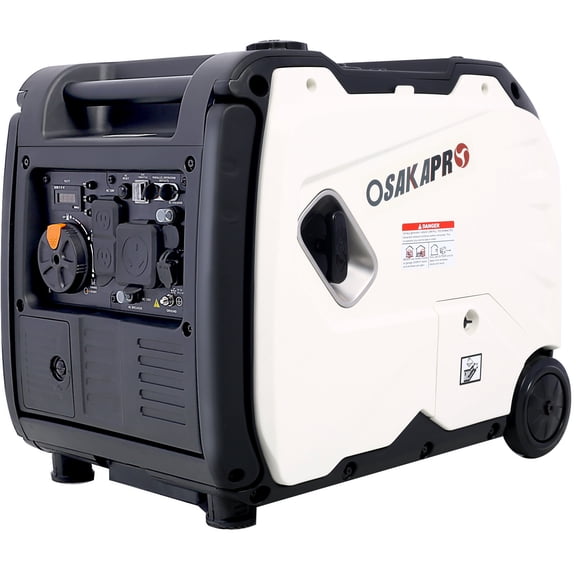 Super Quiet Inverter Generator 4500w Portable Generator with Electric Start, Foldable Handle and Wheel for RV Camping, 212cc 4 Stroke EPA Compliant, Gray