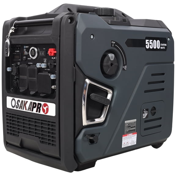Super Quiet Inverter Generator 5500W Portable Dual Fuel Gas LPG with Remote Start, Foldable Handle Wheels, 224cc 4 Stroke EPA Compliant, CO Sensor for Outdoor Camping RV