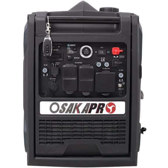 Super Quiet Inverter Generator 5500W Portable Generator with Electric & Remote Start, Dual Fuel Gas & LPG, 224cc 4 Stroke EPA Compliant, CO Sensor, Foldable Handle with Wheels for RV Camping Home
