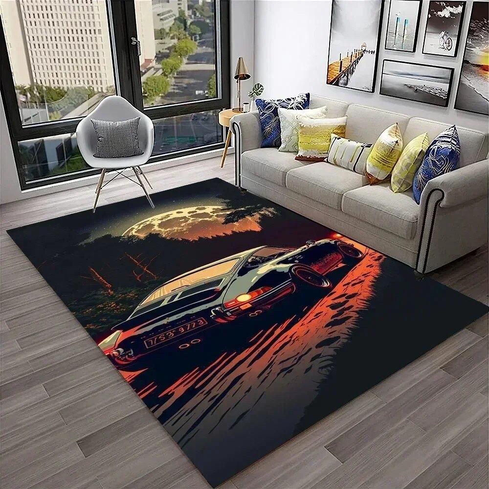 Super Racing Sports Car Cool Old Cars Area Rug Mat Carpet for Bedroom
