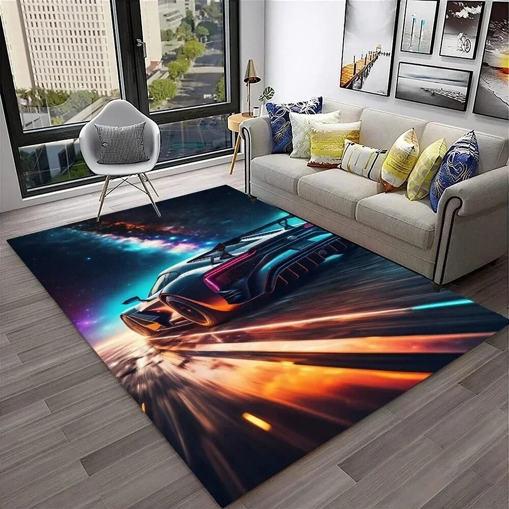 Super Racing Sports Car Cool Old Cars Area Rug Mat Carpet for Bedroom ...