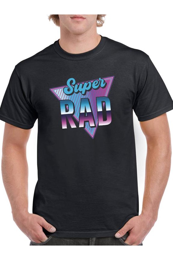 Super Rad Retro Sign T-Shirt Men -Smartprints Designs, Male Small