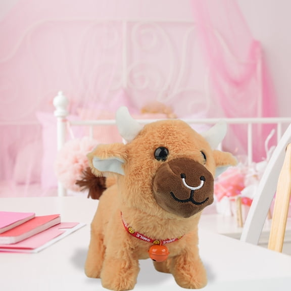 Super Realistic Cow Toy Lifelike Motion Sound Interactive Stuffed Animal for Kids Ages 3+ Enjoy Cuddly