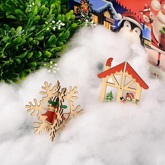 Super Realistic Fluffy Pull-Apart Artificial Snow 22-Pack (22 x 1 lb), Expands to 3,718 sq ft Total, Hypoallergenic, Flame-Resistant, Holiday & Christmas Decoration